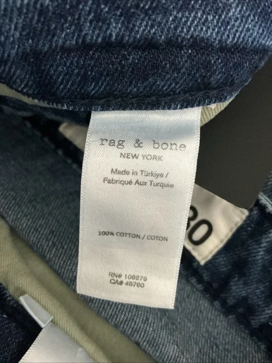 Rag & Bone The Logan Jeans Womens 30 Blue Mid Rise Wide Leg Women’s Denim$255 - Picture 2 of 7